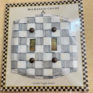 MacKenzie-Childs Sterling Check Double Toggle Switch Plate